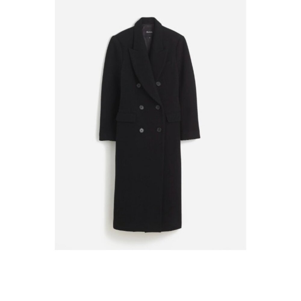Madewell Womens $378 Oversized Double Breasted Top coat in Black Size 4 NT123 - Picture 2 of 13